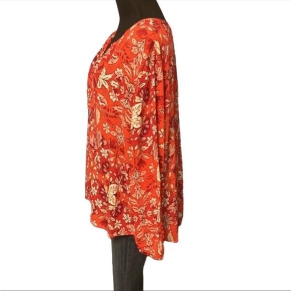 Old Navy Boho Red/Orange Print Blouse, Size XXL - Picture 5 of 5